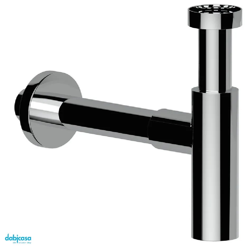 Ercos Sifone D'arredo "Tondo" In Ottone Cromo Lucido