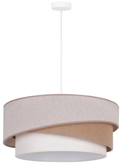 Duolla - Lampadario a sospensione con filo KOBO 1xE27/15W/230V diametro 45 cm beige/marrone/bianco