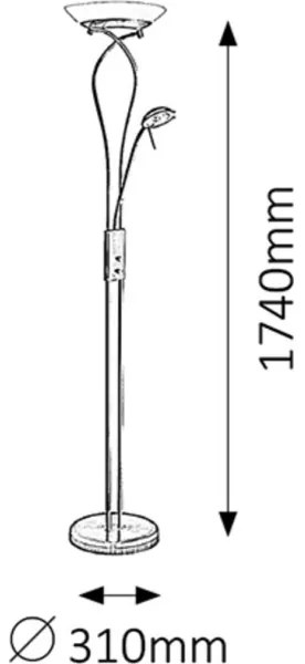 Rabalux 4078 - Lampada da terra con dimmer GAMMA 1xR7s/230W + 1xG9/40W