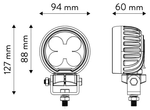 LED Faretto per macchina BLACK LED/50W/10-30V IP69 5700K arrotondato
