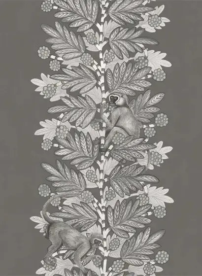 Cole & Son Carta da parati Acacia - Charcoal/ Gilver