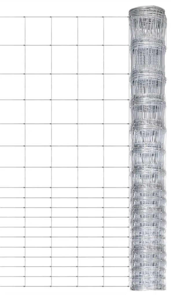 Recinzione Da Giardino İn Acciaio Zincato 50x1,5 M Argento /