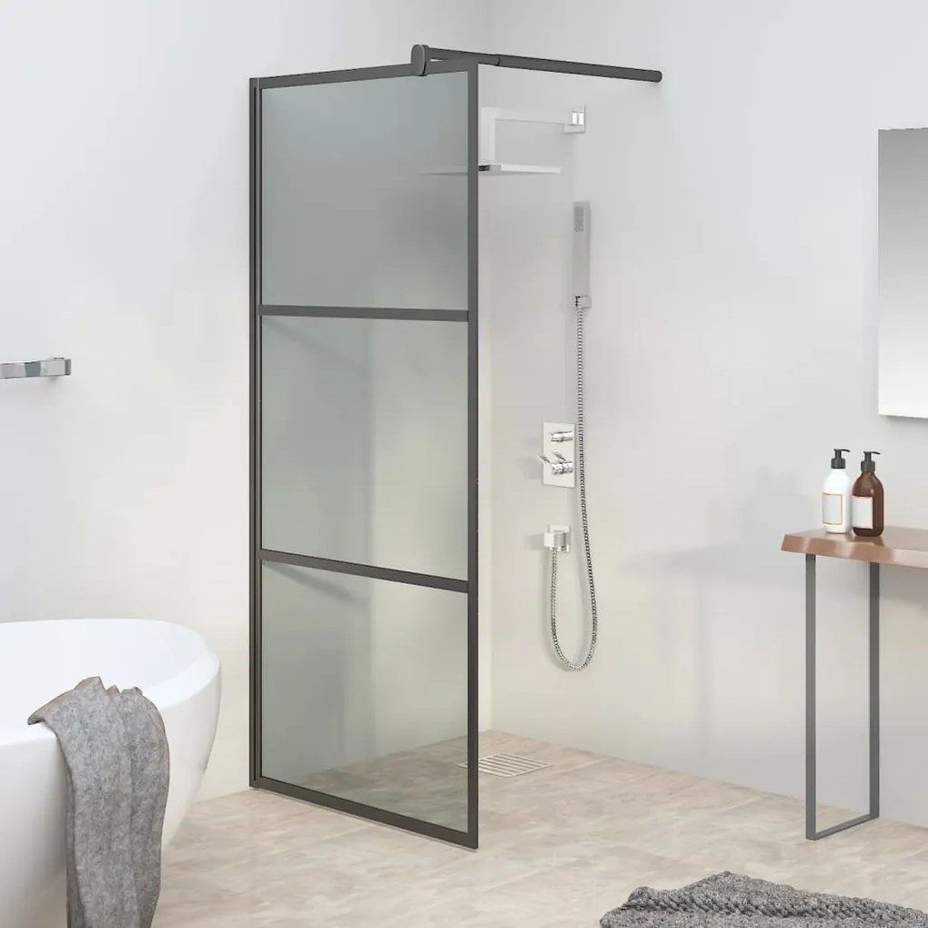 Parete Doccia Walk İn 80x195 Cm İn Vetro Scuro Esg Nero /