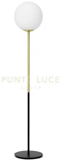 Jugen lampada da terra 1 luce nero ottone  attacco e27 h.170cm dimm...