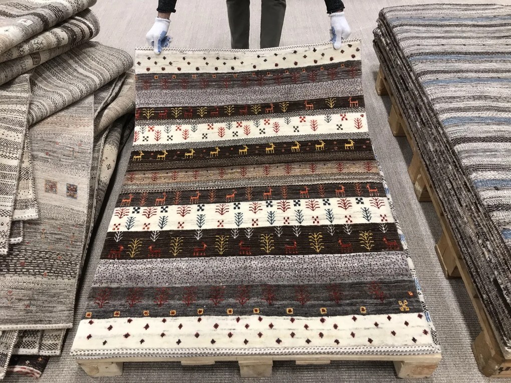 Loribaft Tappeto persiano 130 x 100 Grigio (Iran) Annodato A Mano