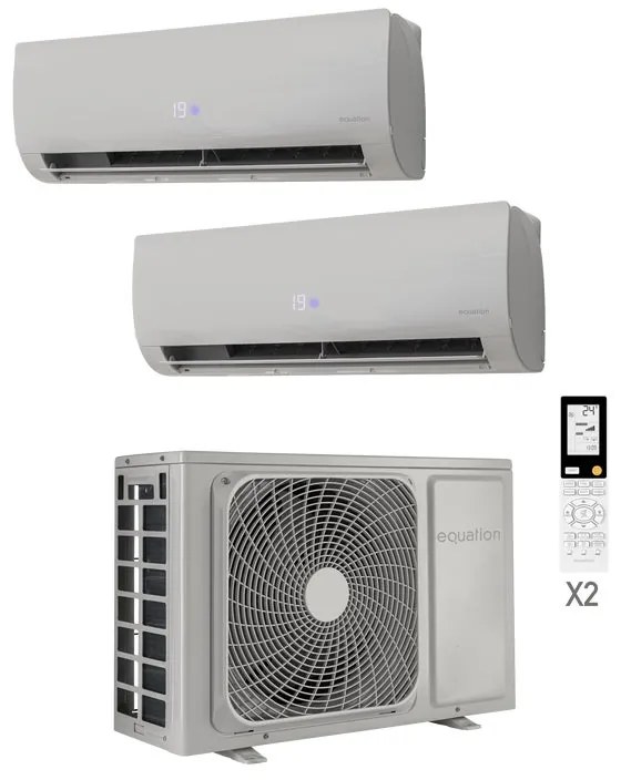 Condizionatore a muro multisplit inverter dual EQUATION Virtus 9K 12K classe raffreddamento A++, classe di riscaldamento A+, bianco