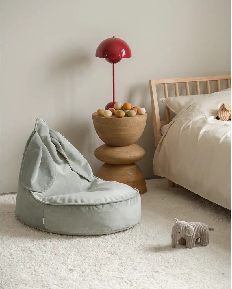 Pouf a sacco per bambini color menta con rivestimento in velluto Bunny – Wigiwama