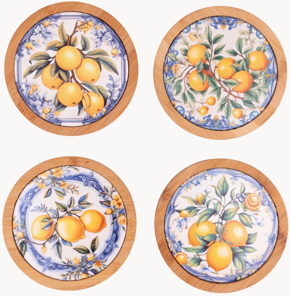 Set di 8 sottobicchieri in ceramica Fruit Life