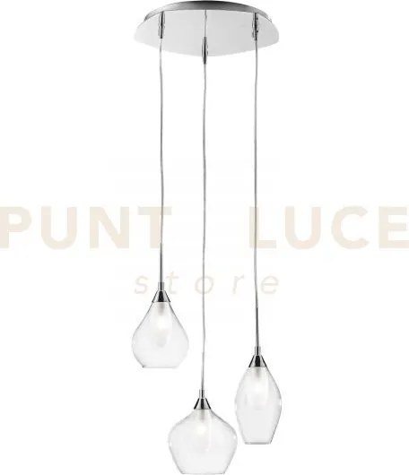 Lampadario a sospensione skyline doppio vetro trasparente e bianco ...