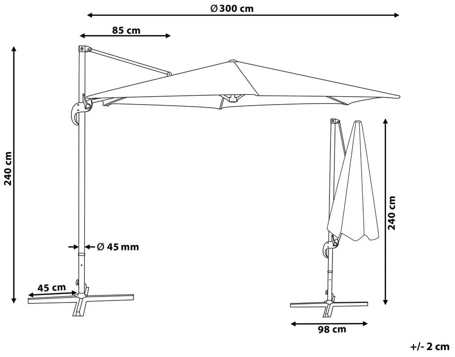Ombrellone da giardino moca ø 300 cm SAVONA Beliani