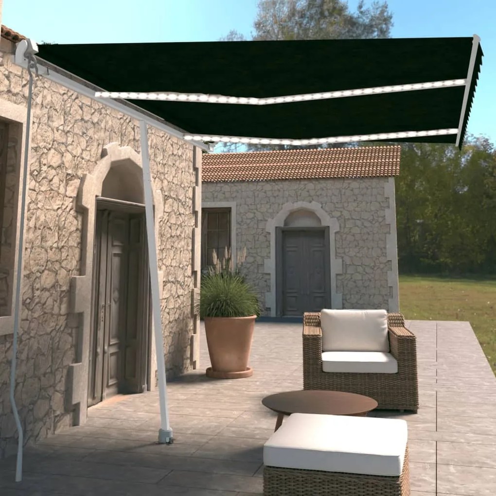 Tenda Da Sole Retrattile Manuale Con Led 300x250 Cm Antracite /