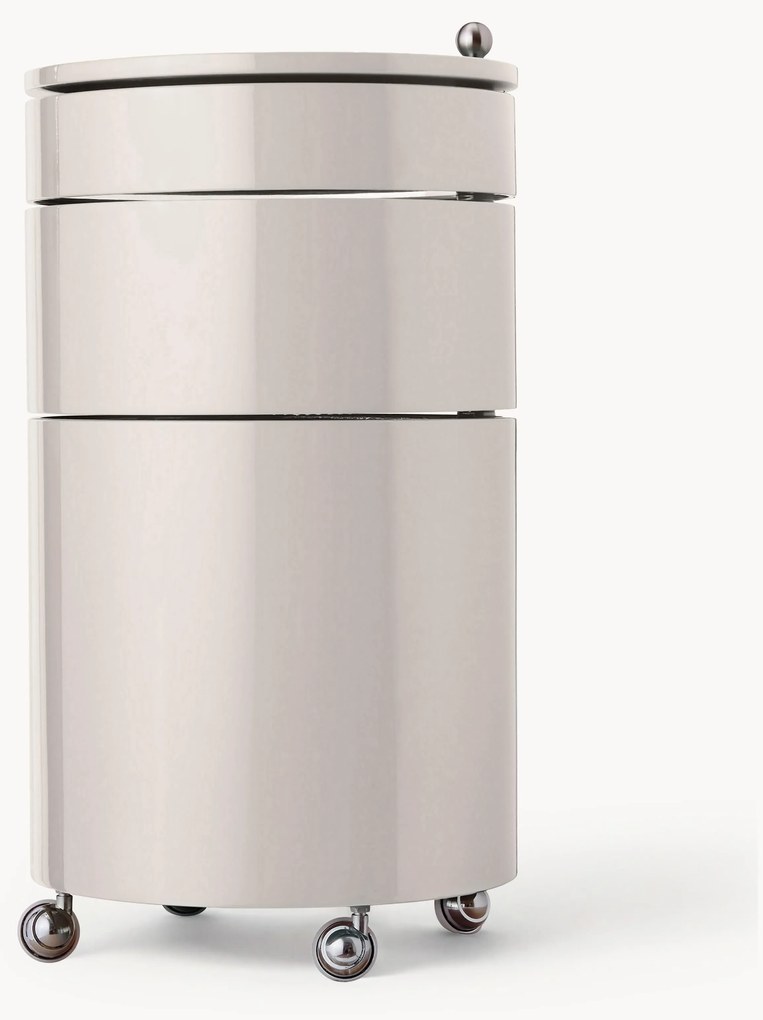 Contenitore a rotelle tondo Barboy, design Verner Panton