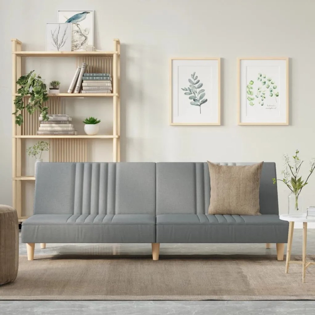 Divano Letto Grigio Chiaro İn Tessuto /
