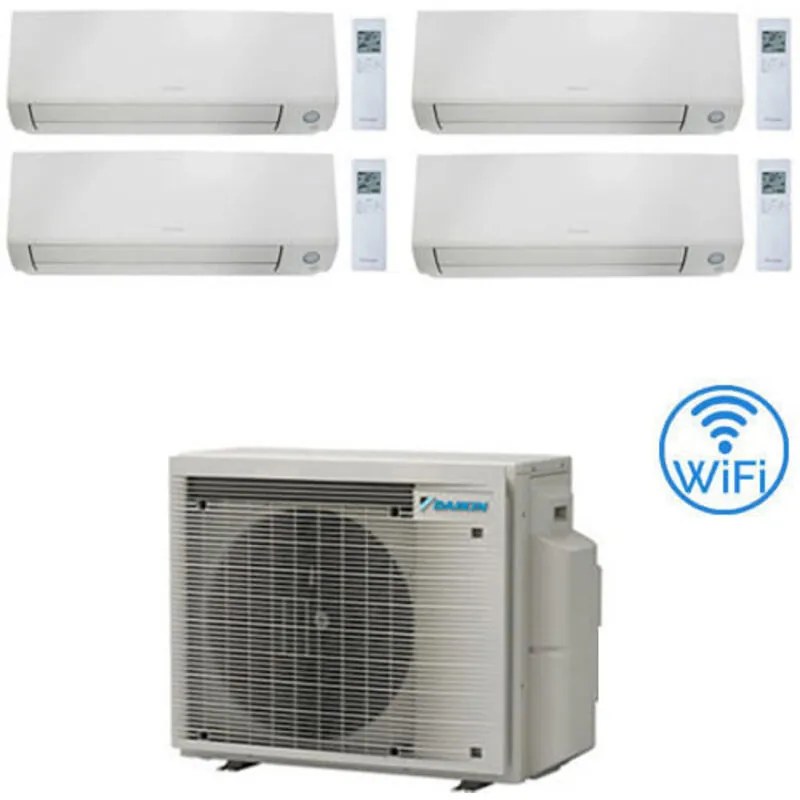 Daikin - Climatizzatore garanzia italia Perfera All Seasons Wifi Quadri Split Inverter 9000 + 9000 + 9000 + 9000 btu con u.e. 4MXM80A9 Classe