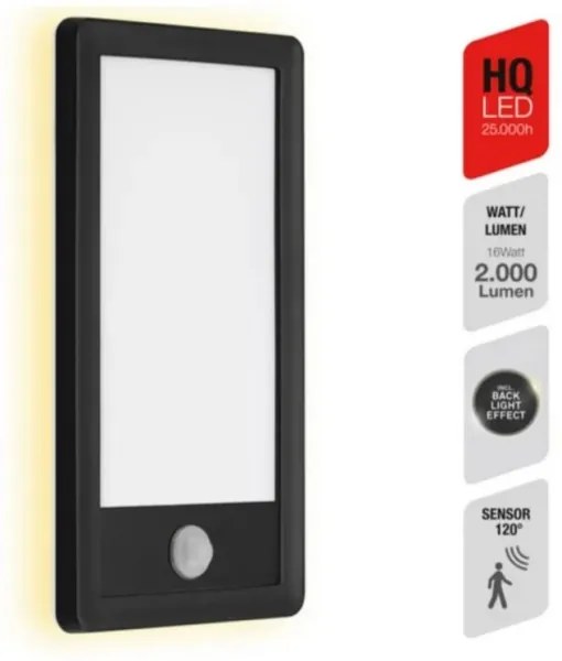 Telefunken 313905TF - Applique LED da esterno con sensore LED/16W/230V IP44