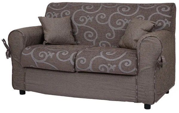 Divano 2 posti in tessuto sfoderabile DAMASCO 150 cm Marrone 2