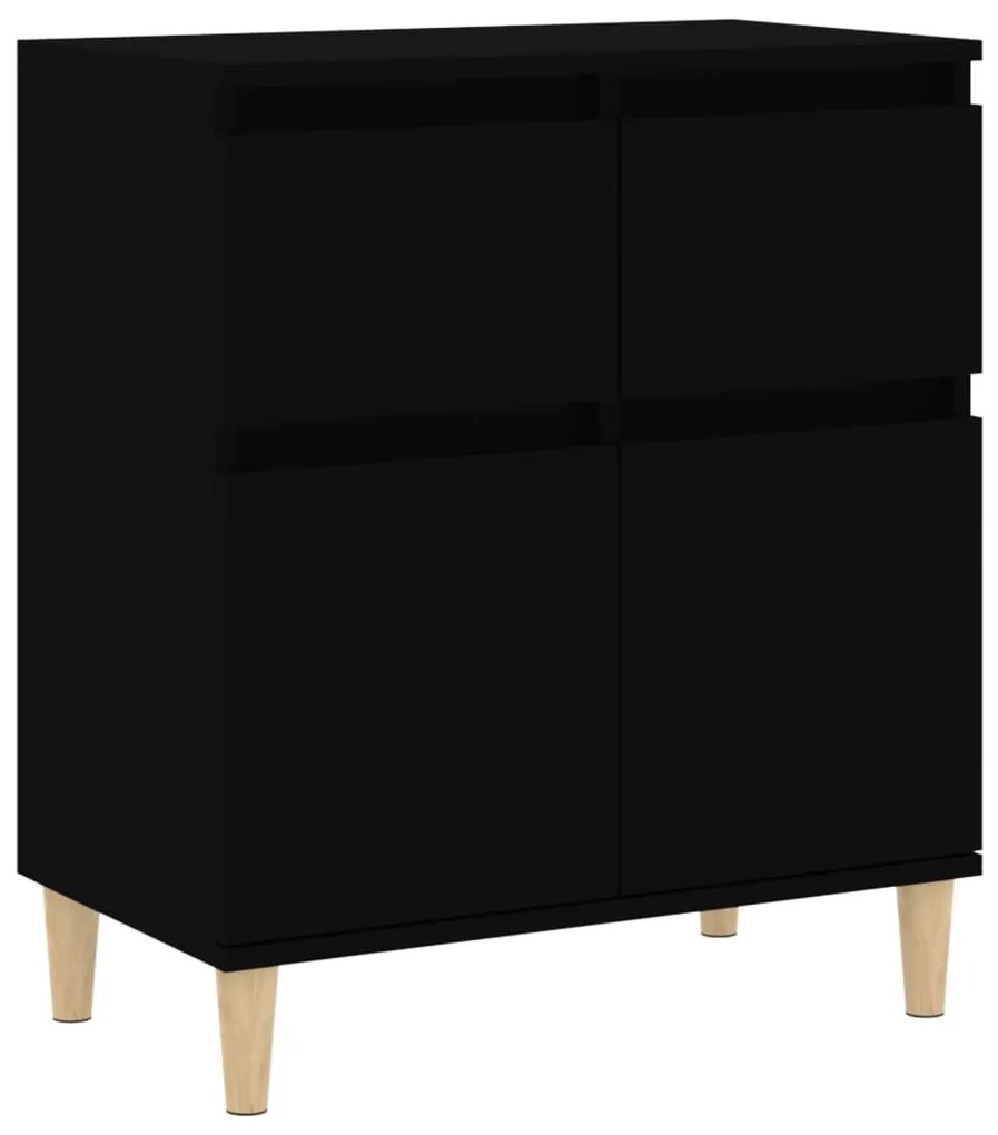 Credenza nero 60x35x70 cm in legno multistrato