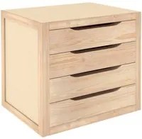 cassettiera in pino 4 cassetti in legno cm 39x30x37,5h cod:ferx.9268.stock