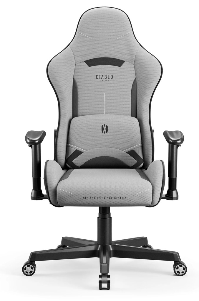 Poltrona da gaming in tessuto grigio Diablo X-Starter
