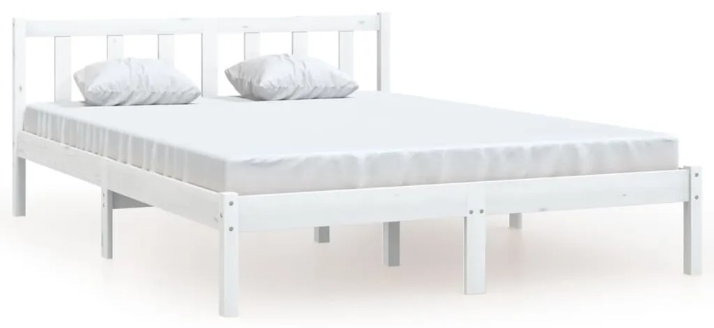 Giroletto bianco in legno massello di pino 160x200 cm
