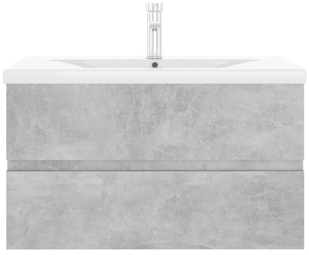 Mobile con lavabo integrato grigio cemento in legno multistrato