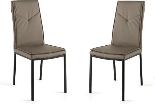 Sedia ecopelle da pranzo Tortora - VIVIENNE 2 sedie