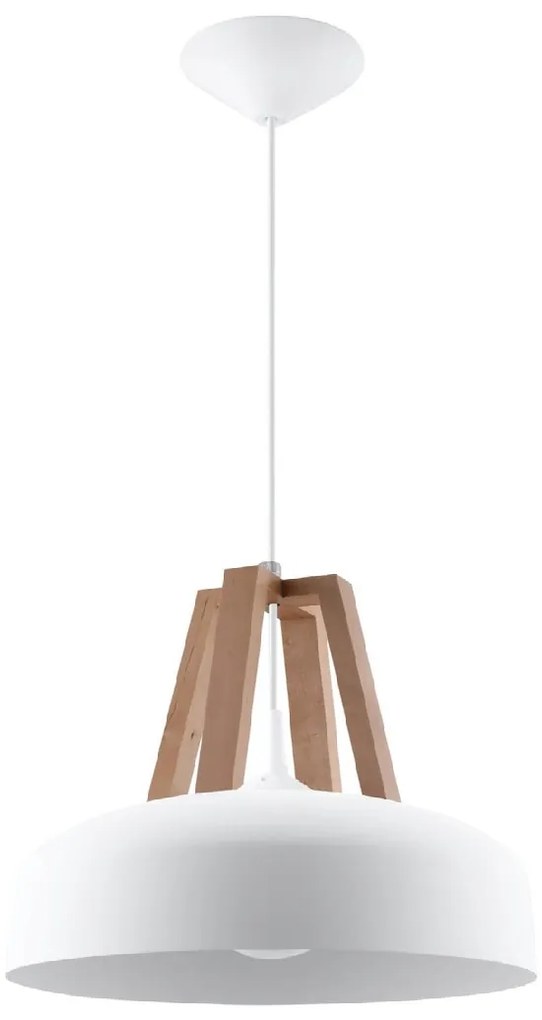Lampadario a Sospensione E27 in Legno e Acciaio CASCO