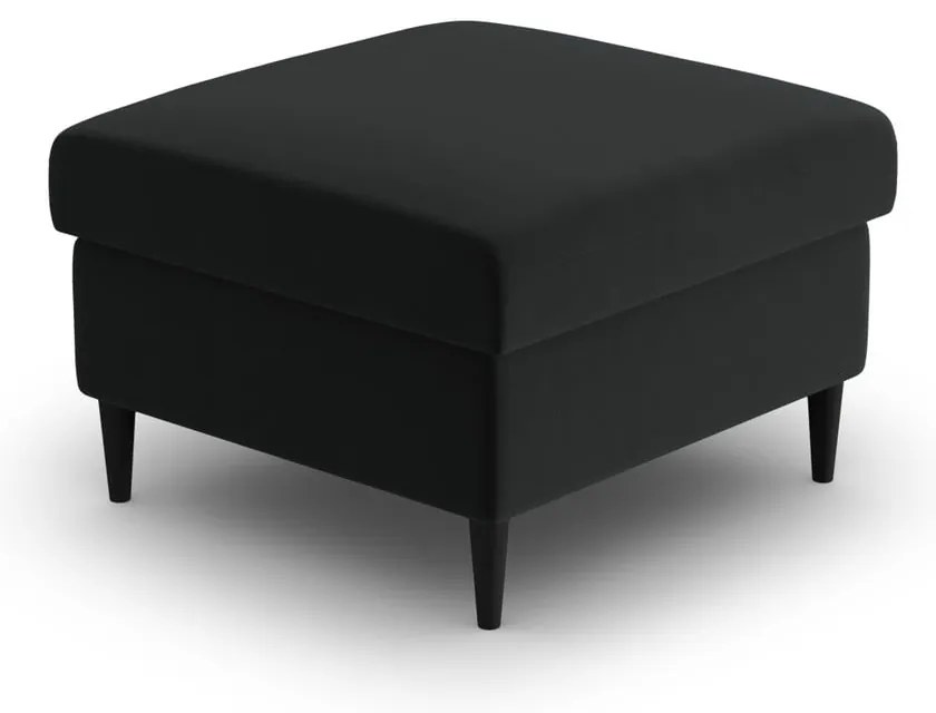 Poggiapiedi nero con rivestimento in velluto Kyoto – Cosmopolitan Design