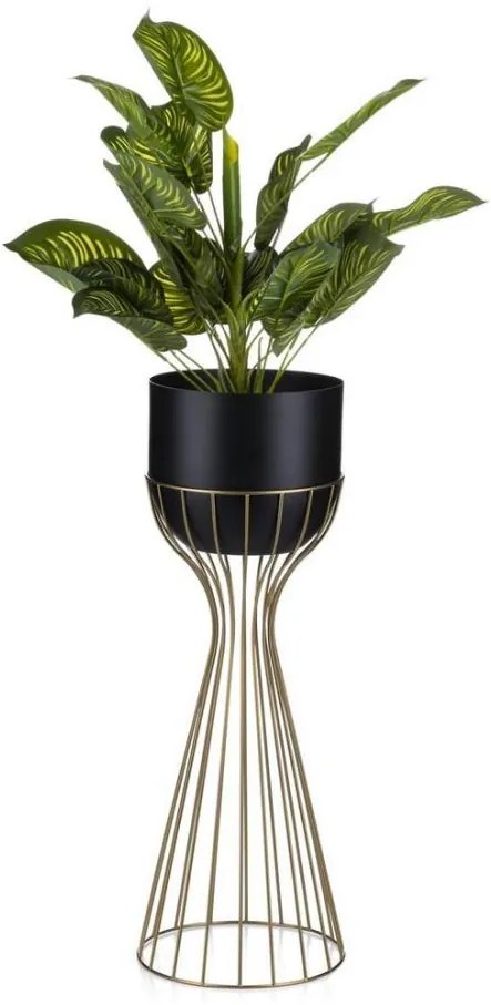 Vaso da fiori in metallo LOFT 56x20 cm oro/nero