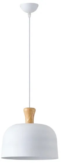 Lampadario a sospensione con filo 1xE27/15W/230V bianco diametro 27 cm