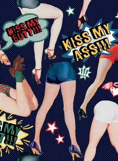 Mindthegap Carta da parati Kiss My Ass - Indigo