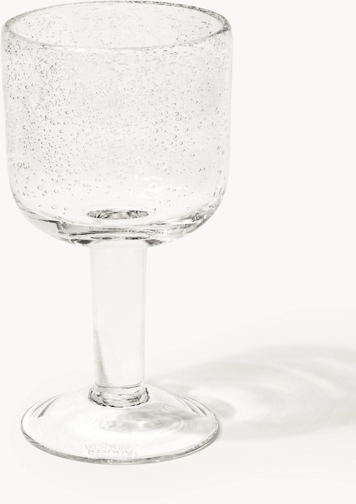 Set di 4 bicchieri da vino in vetro soffiato con bolle d'aria Hippolyte