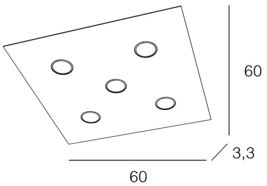 Plafoniera Moderna Area Metallo Bianco Metallo 5 Luci Gx53