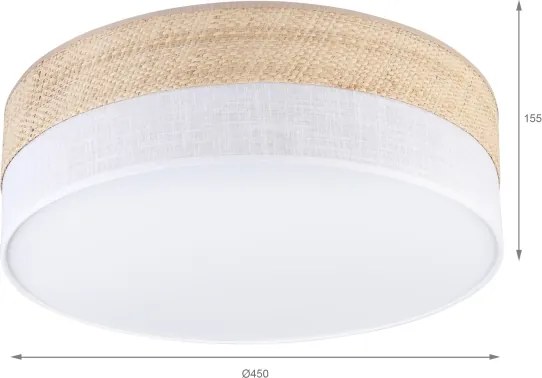 Plafoniera LED SIRJA BOHO LED/36W/230V Ø 45 cm beige/bianco