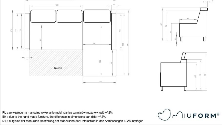 Divano letto angolare beige (angolo destro) Sweet Harmony - Miuform
