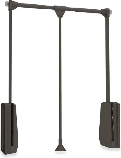 Appendiabiti regolabile per armadio 60 - 83 cm moka Acciaio e Tecnoplastica