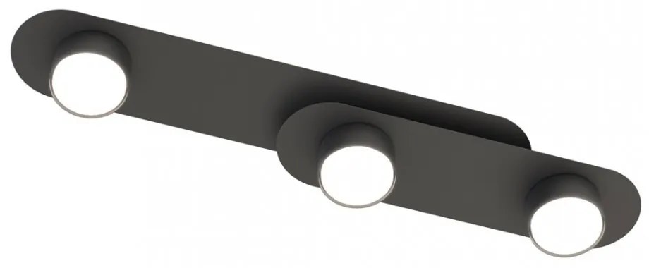Lampada da soffitto in acciaio STILO 3 nera da interno 3xGX53 Colore del corpo Nero