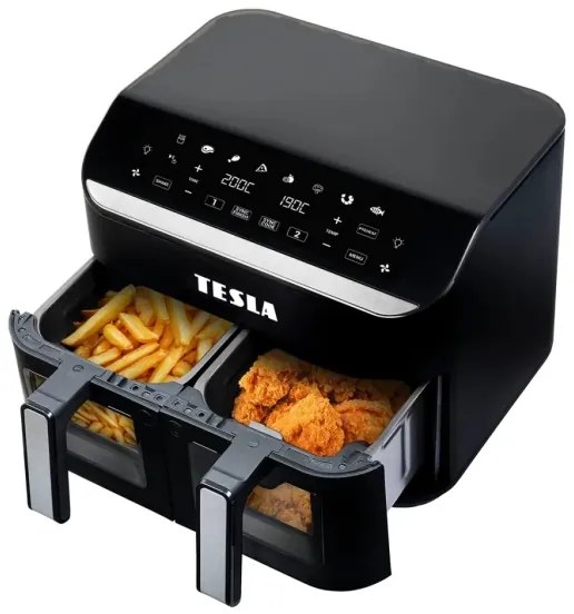 TESLA Electronics AirCook - Friggitrice ad aria digitale duale 9 l 2400W/230V