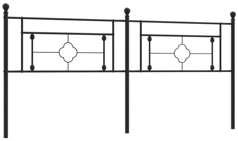 Testiera in Metallo Nero 200 cm