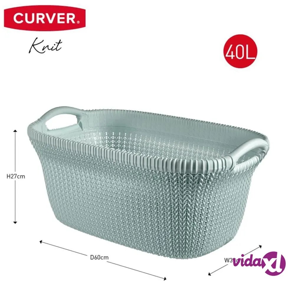 Curver Cesto Portabiancheria Knit 40 L Azzurro