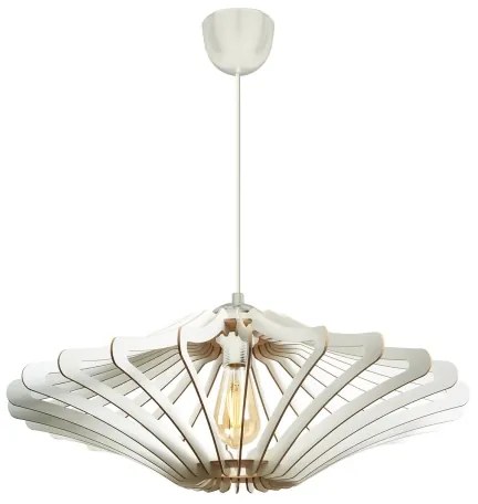 Lampadario a sospensione con filo 1xE27/60W/230V bianco diametro 59 cm