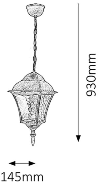 Rabalux 8394 - Lampadario da esterno TOSCANA 1xE27/60W/230V