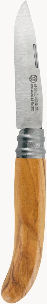 Coltello pieghevole con manico in legno di ulivo verniciato