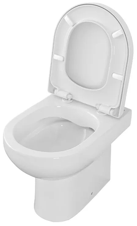 Sanitari filomuro Rimless ceramica bianca con sedile soft close Vima