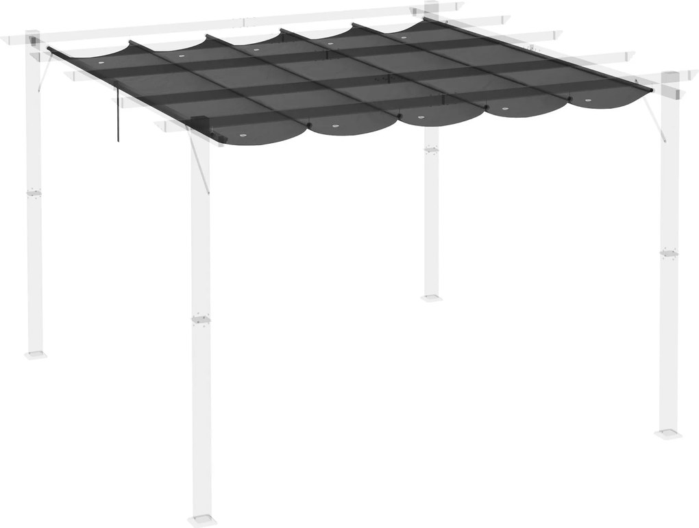 Telo di Ricambio per Pergola da Giardino 3x3m in Poliestere Grigio Scuro...