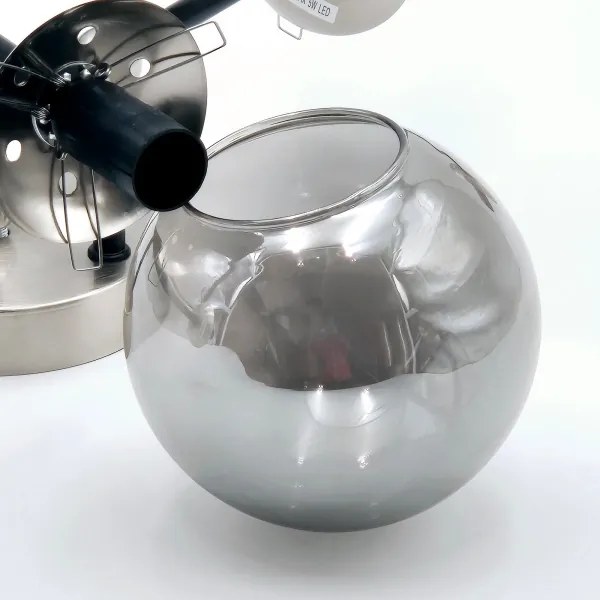 Lampadario a plafone MALENA 6xE14/5W/230V cromo opaco/fumé