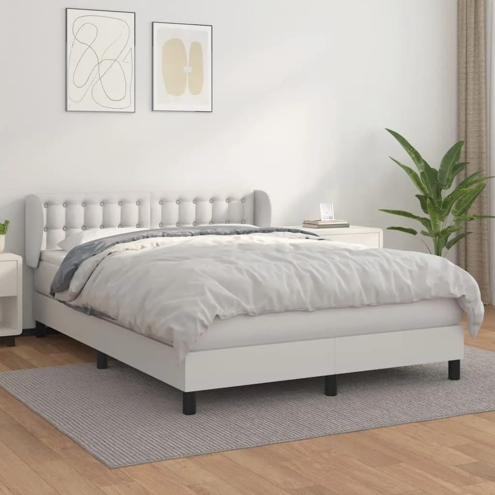 Giroletto A Molle Con Materasso Bianco 140x200 Cm İn Similpelle /