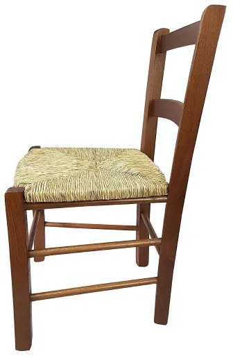 Sedia in legno seduta in paglia MEZZANA Noce 71x39x39 cm