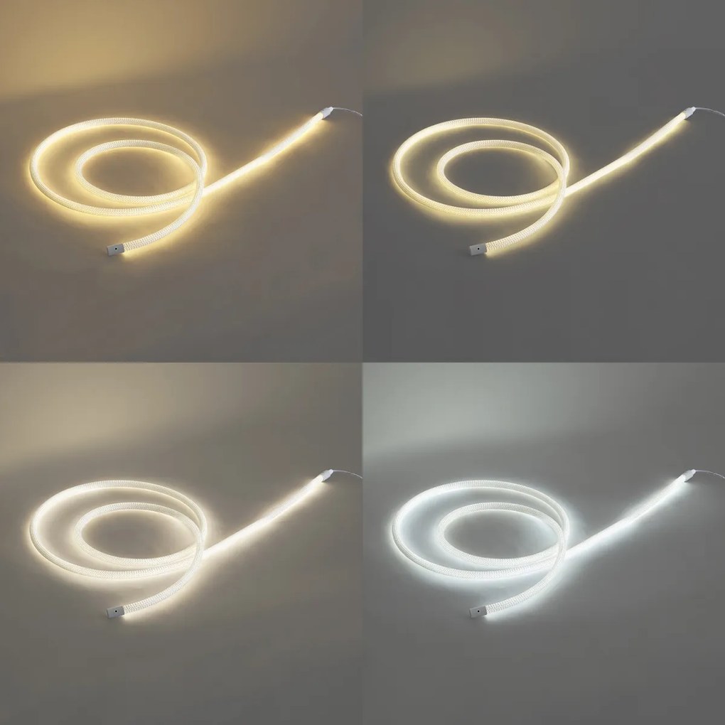 Catena luminosa bianca con spina 3m con LED dimmerabile in Kelvin IP44 - Ropy