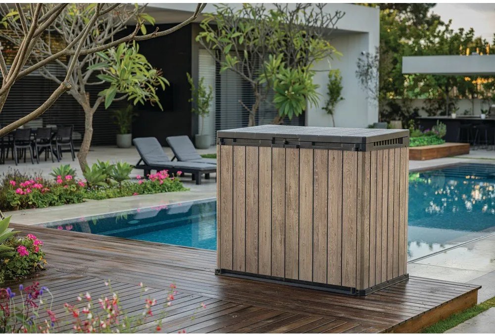 Contenitore da giardino marrone in plastica Deco – Keter